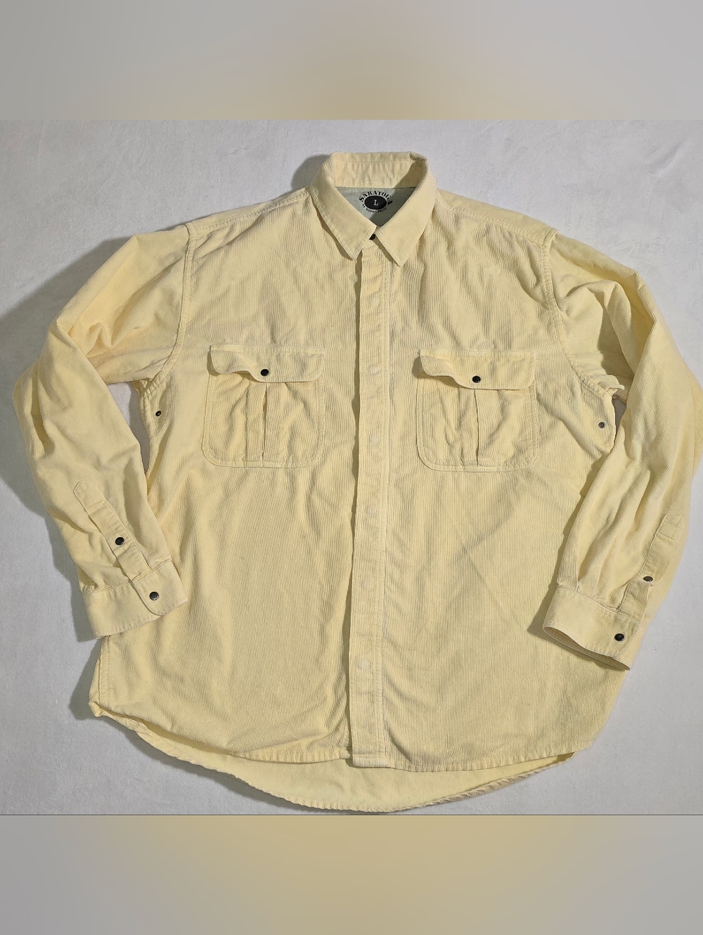 Vintage Saratoga by Robert Peritz 100% Cotton Corduroy Utility Shirt Hong Kong